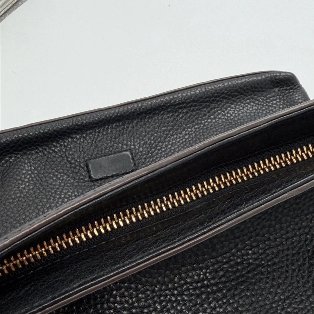 Tory Burch Black‎ Pebbled Leather Crossbody with Logo Detail